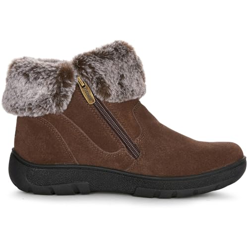 Khombu Women's Jessica Ankle Boots Faux Fur Shearling Lining for Cold Winter Weather4