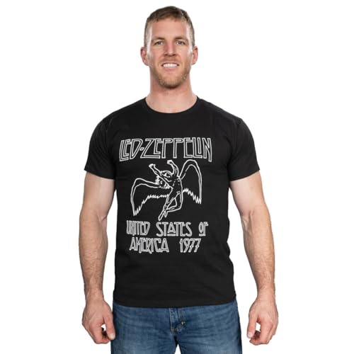 LED ZEPPELIN 1977年アメリカツアーTシャツ Amazon.com: Led Zeppelin 1977 American Tour Black Mens T