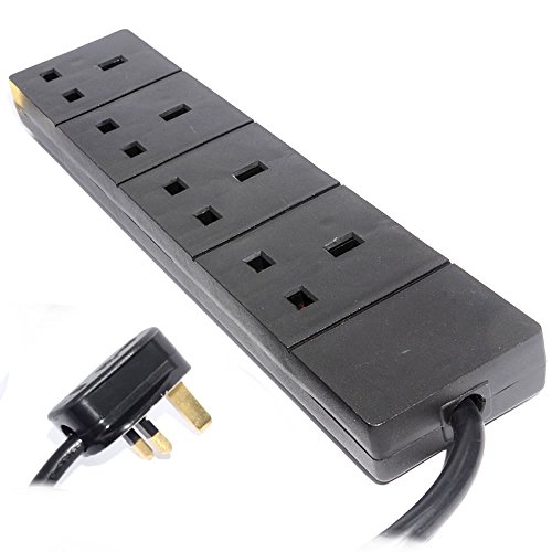 PRO ELEC PELB1521 4 Gang Extension Lead 2m Black
