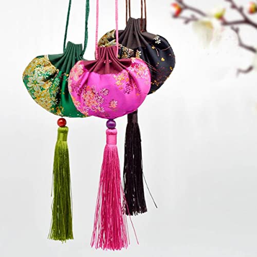 Snadulor 7 bolsas de seda de brocado con cordón miniatura 6