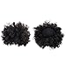 Miss Rola Kinky Curly Drawstring Short Ponytail Kanekalon Synthetic Hair Bun Up Donut Chignon Natural Black Color Scrunchie Wig With Clips (1 Large Piece)