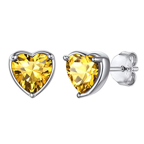 Silvora Pendientes Plata Mujer Piercing Oreja con Piedras Colorid...