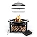 blumfeldt Merano Circolo Braciere da Giardino - 3-in-1 Braciere Barbecue & Tavolo, Telaio in Acciaio, Piano in Terrazzo, Include Griglia, Attizzatoio, Parascintille & Coperchio, Design Mediterraneo immagine