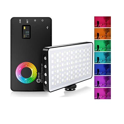 OMBAR Luce Video RGB Portatile – CRI 95+ Dimmerabile 2500K-8500K Con Batteria 4000mAh E 12 Effetti, Perfetta Per DSLR Sony/Nikon
