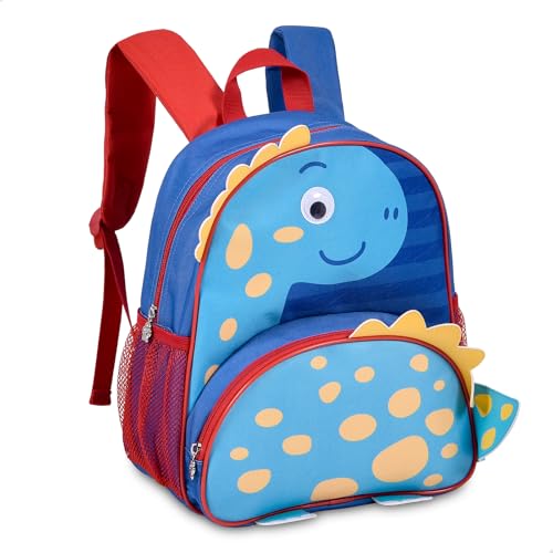 Mochila Costas Infantil Clio Pets Dinossauro 13'' (Azul)