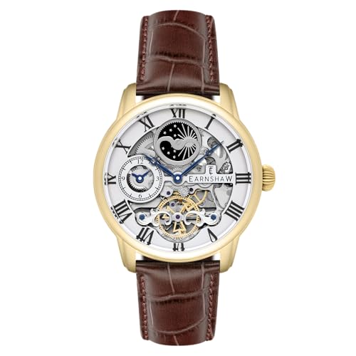 Thomas Earnshaw ES 8006 02   Reloj para Hombre con Esfera analógica de Color Blanco y Correa de Cuero marrón