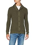 Marchio Amazon - MERAKI Cardigan in Cotone con Chiusura a Bottoni Uomo, Verde (Khaki), L, Label: L