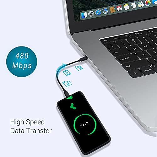 SUMPK Short USB C to USB C Cable 60W 3 Packs, 20cm PD Fast Charging Charger Cable USB 2.0 Type C Cord Compatible with Samsung GalaxyS21/S21+/S20+ Ultra Note 20