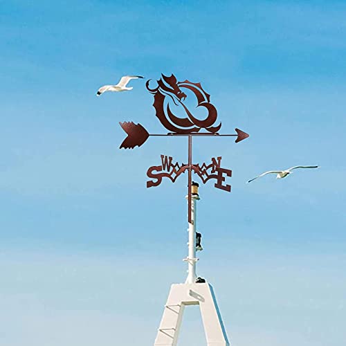 Wzglod Dragon Metal Weather Vane Vintage Weathervane Durable Wind Direction Indicator For Outdoor Garden Roof Paddock Decoration Wind Vane (Color : B) #TOP3
