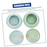 FOMIYES 2piezas Mini Tarro De Colorete De Cerámica Blanco y...