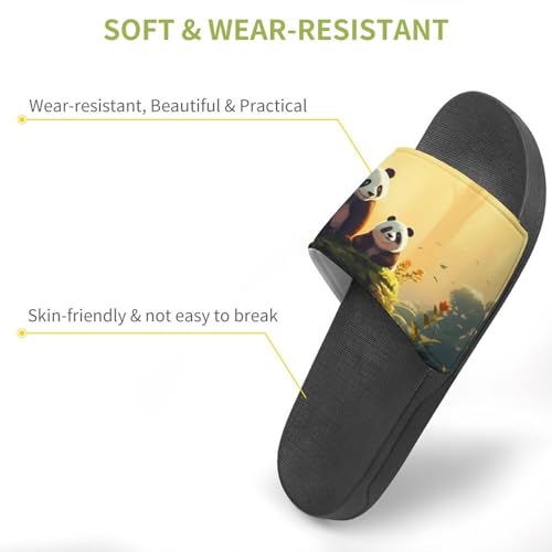 Panda Mama And Little House Sandals Non-Slip Bathroom Slippers Beach Summer Shoes for Men Women3