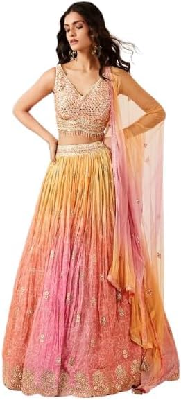Indian Bollywood Designer Ready to Wear Lehenga Choli Party Wear Pakistani Beautiful Lengha Choli.