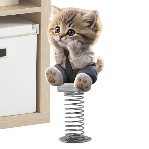 Yulokdwi Auto-Dekorationen Für Armaturenbrett - Wackelkopf Katze Auto-Dekofigur | Lustiges Tanzspielzeug Innendekoration Niedlicher Zweidimensionaler...