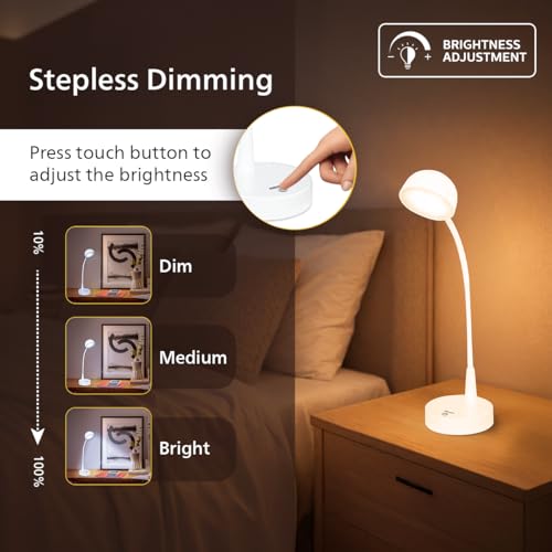 Image of Philips 5W Lumos White LED Desk Light | 3-in-1 Study Lamp with Adjustable Brightness | EyeComfort Technology | Energy Efficient LED | Modern Table Lamp for Study & Work | Pack of 1