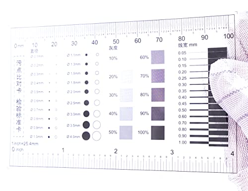 Flaw Test Gauge SEC Size Estimation Chart (Transparency) for Dot and Line Defects Measuring 4 inches (5)