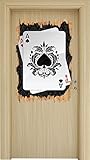  Stil.Zeit Asso di Picche Carte da Gioco svolta in Legno nel Look 3D, Parete o Formato Adesivo Porta: 92x62cm, autoadesivi della Parete, Autoadesivo della Parete, Decorazione della Parete
