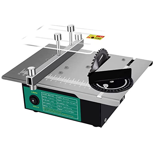 Mini Hobby Table Saw, Small Multifunctional Handmade Woodworking Table Bench Saws Polisher Drilling Machine Portable Cutting Saw 1.57 in Cutting Depth for Crafts Tabletop Wood Saws,Set 2