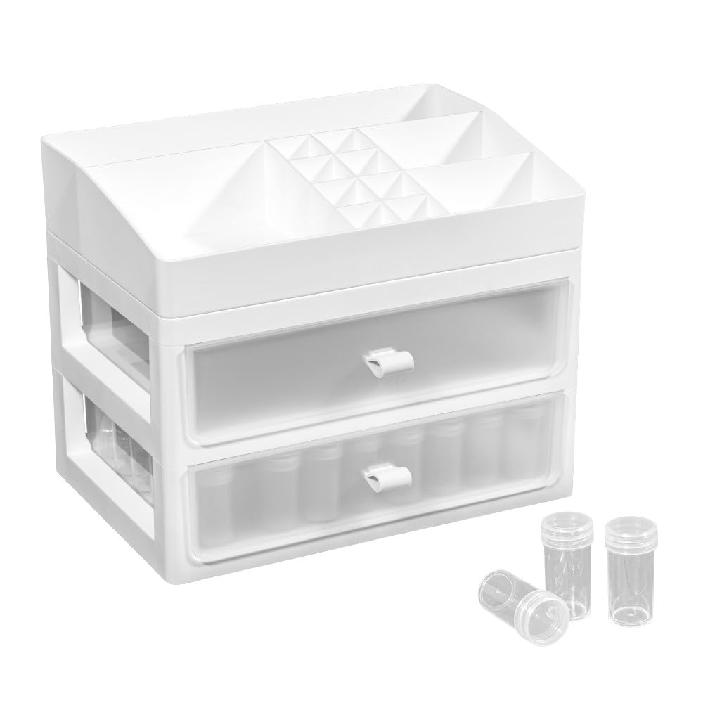 Ideen mit Herz Contenitore per pietre e accessori per diamond painting | Organizer per ordinare | Scatola per sistemi di immagazzinaggio | Dimensioni: 26 cm x 18 cm x 20,8 cm | Valigetta fai da te per