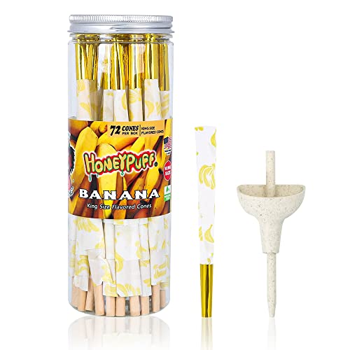Honeypuff Pre Rolled Cones, 72 Pack Banana Flavored Cones With Golden