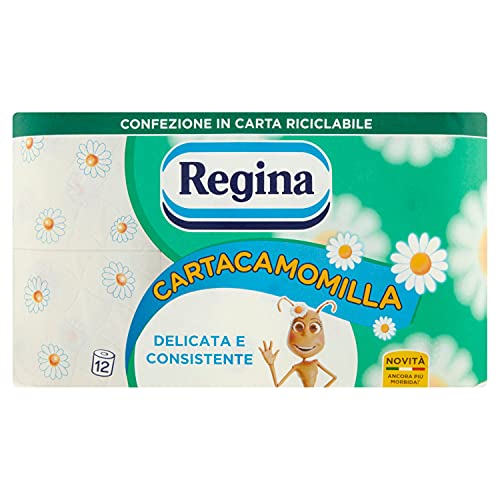 Papier toilette Regina Cartacamomilla 12 rouleaux doux pour peaux sensibles