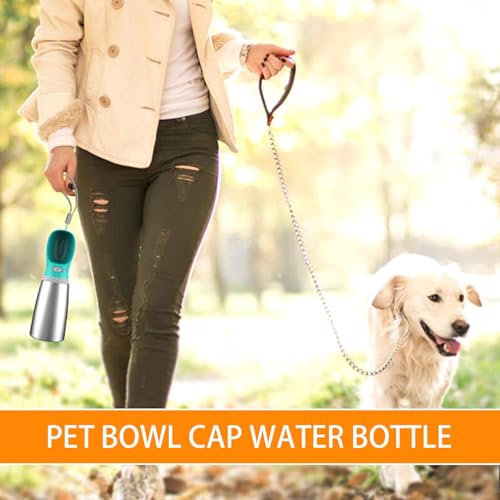 Botella de agua para perros portátil y dispensador de acero inoxidable 5