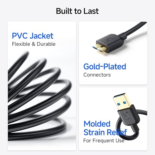 Image of Cable Matters SuperSpeed USB 3.0 Type A to Micro-B Cable 6 Feet Black /3 Feet AD