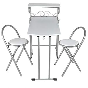 TAKE FANS Table et chaises Ensemble-Mode Couple Pliant 1 Table avec 2 chaises Ensemble Meubles de Salle à Manger