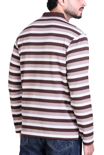 Image of SANE ORIGINALS Full Sleeves Textured Polo Tshirt for Men with Pocket || Long Sleeves Collar and Pocket T-Shirt for Men