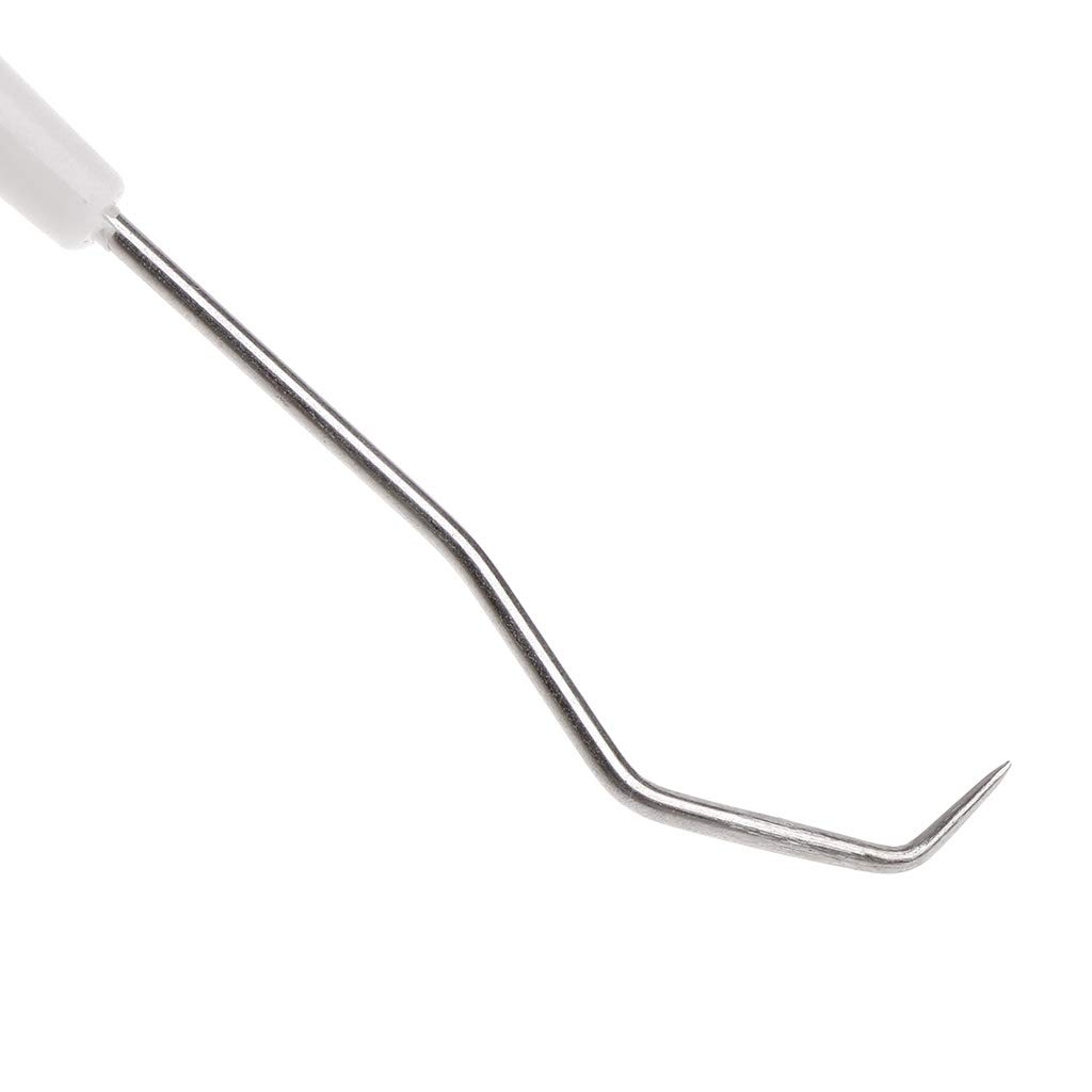 Doble para cabeza de dentista, sonda de higiene limpia, gancho de acero inoxidable, diseño ergonómico de mango para drenar, cesta de drenaje de verduras, cesta de drenaje de fregadero, cuenco