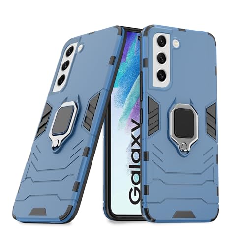 Image of Pikkme Back Cover for Samsung Galaxy S21 Fe 5G | 360 Protection | Ring Holder | Kickstand | Tough Armor Case (Blue)