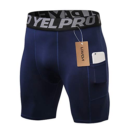 Calção, Andoer Shorts de compressão masculinos com 3 calções e cuecas de treino ativo com bolso