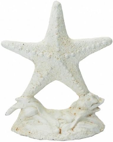 Whitewash Cast Iron Starfish Doorstop 10"