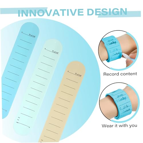 Bracelets bloc-notes réutilisables en silicone règle intégrée bracelet mémo portable - 5