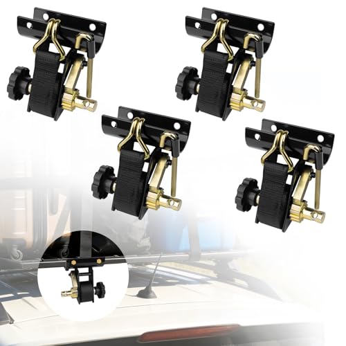 Donext Retractable Ladder Rack Ratchet Straps, 1.5" x7.5' 500LB 4 Pack by Donext - Used condition - US$54.30