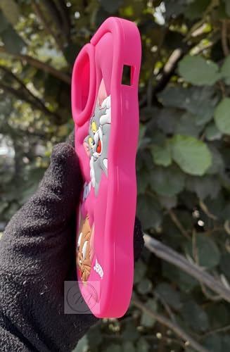 Image of MIDOS Back Cover Compatible with iPhone 13 Pro Max Soft Silicone 3D Cute Cartoon Full Protective Case for iPhone 13 Pro Max (Hot Pink)