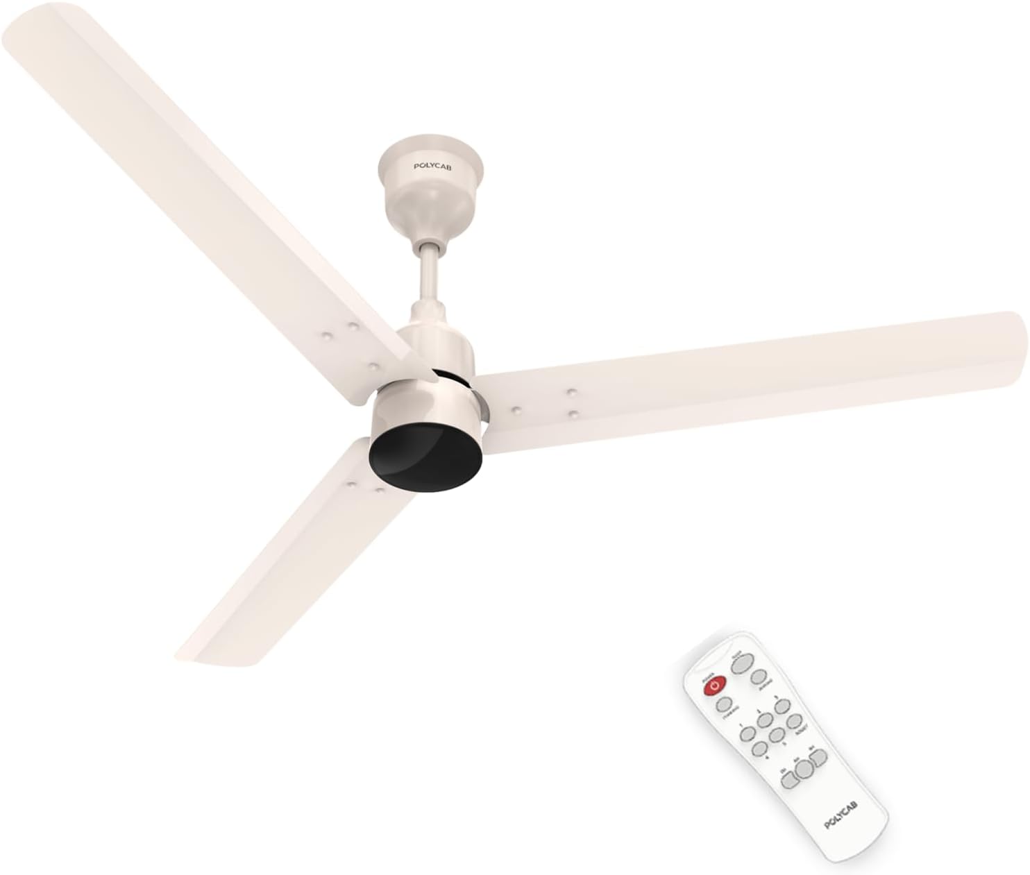 Polycab Wizzy Plus 1200mm 5-Star BLDC, Remote Ceiling fan for Living Room| 55% Energy Saving, 100% Copper, High Air Delivery, Free Installation | 3+1 yr WarrantyใBeige Rosegoldใ