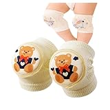 [ｍiaotti] 膝当て 赤ちゃん ニーパッド ハイハイ クッション レッグウォーマー 通年 メッシュ コットン スポンジ (クマ)