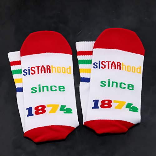 JXGZSO 2 Pairs OES Socks OES Sorority Socks SISTARhood since 1874 Sorority Socks Gifts3