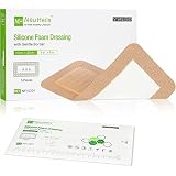 Silicone Foam Dressing with Gentle Border for Post-op Surgical Wounds 4''x8'', Absorbent Pad 2''x6''