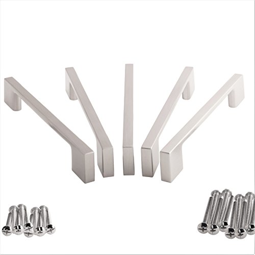 Southern Hills 5 Pc Brushed Nickel Cabinet Handles, 3.75 Inch (96Mm) Screw Spacing - Cabinet & Drawer Pulls, Cabinet Hardware, Cabinet Pulls Brushed Nickel, Kitchen Handles For Cabinets Sh3229-96-Sn-4 #TOP5