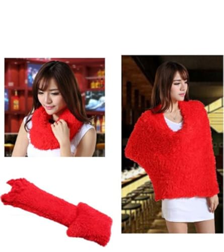 CXB1983(TM)The Magic Changed Scarf Magic Woolly Scarf Shawl Autumn Winter (Red)2