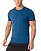 Lapasa Men's Athletic Shirt Short Sleeve Advanced Odor Free Quick Dry Sports Tee For Running Gym M15 (Large, Blue)