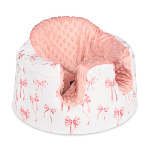 Image of DAYEEBALL Seat Cover Compatible with Bumbo Seat, Soft and Breathable Baby Floor Seat Cover for Baby Boy & Girl (Cover Only), Pink Bow