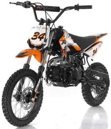 HHH Upgraded DB34 Apollo 110cc Dirtbike 4 Speed Semi Automatic dirtbike for kids (Orange)
