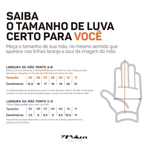 Luva Goleiro Futsal Poker Training Focus Tamanho 08