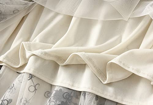 AQQYA Saias de tutu femininas em camadas de tule com estampa de amor e tule evasê, Damasco A2, Taman