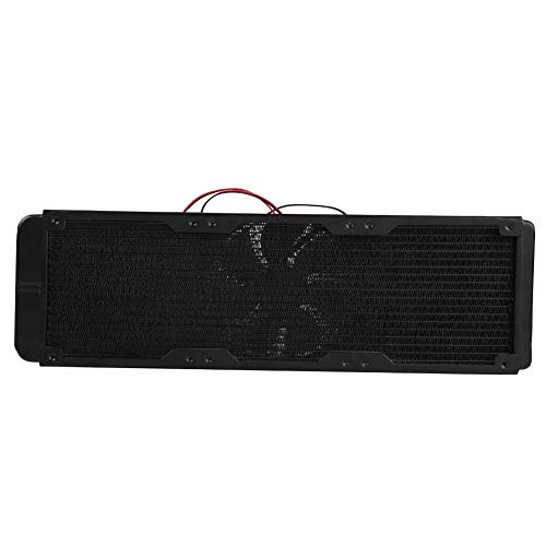 VBESTLIFE Radiatore ad Acqua Fredda Raffreddamento ad Acqua per CPU G1 / 4 Fila di Calore con Doppio Ventola 18 Tubi Sistema di Raffreddamento a Liquido per CPU(360MM)