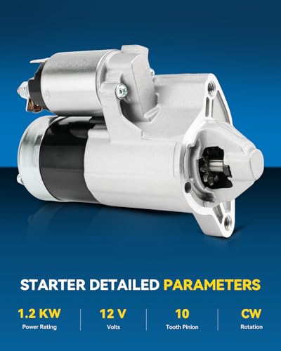 Image of PHILTOP Starter Compatible with 2003-2005 Liberty 3.7L 12V1.2KW CWPMGR10 Tooth Pinion /Teeth