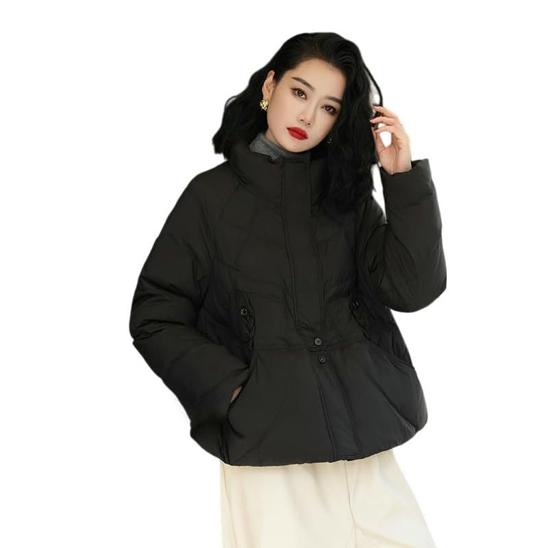 Veste d'hiver coréenne contre le vent froid col montant femme