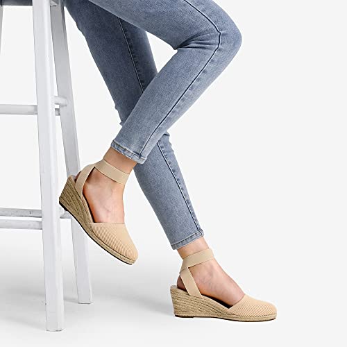 Image of DREAM PAIRS Women's Ankle Strap Wedge Sandals | Espadrilles Sandals, Elastic Ankle Strap, Cushioned Comfort for Summer Outfit, Fashion Dressy Shoes